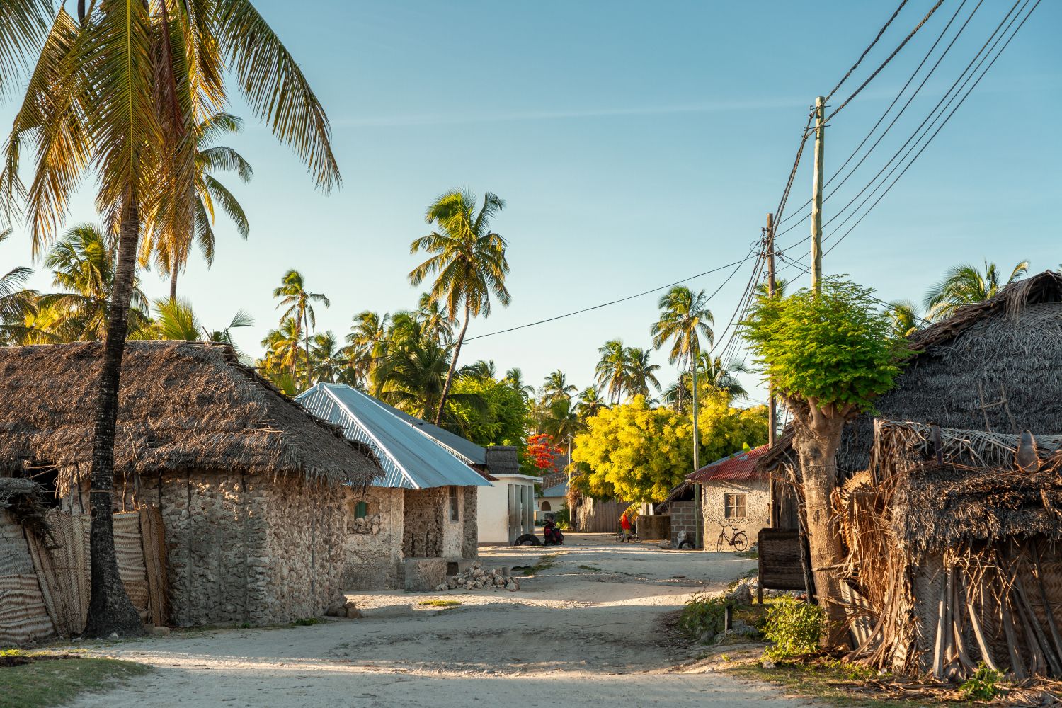 Local people walking around in the village of Benjana, Madagascar