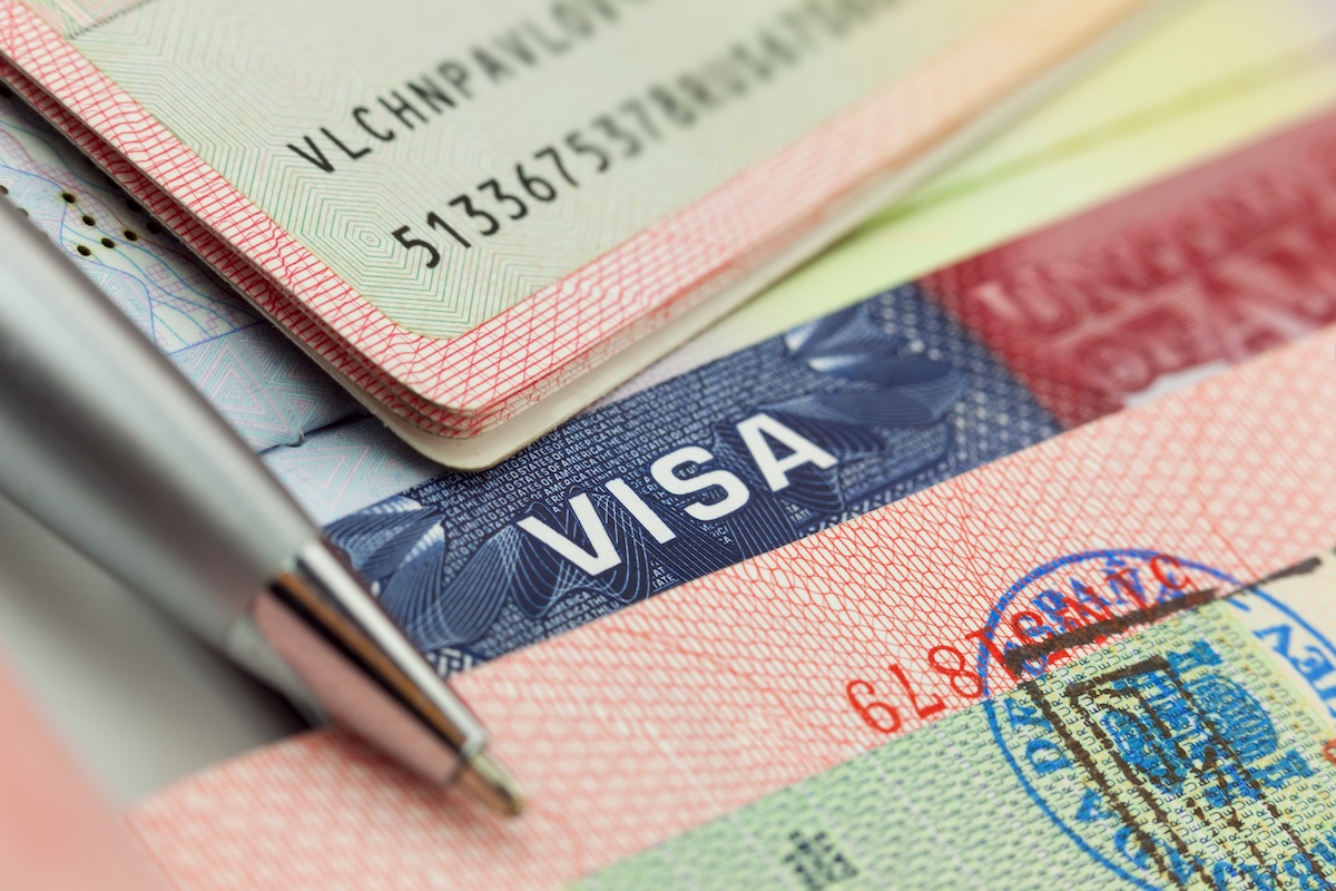 A stock photo of a US visa