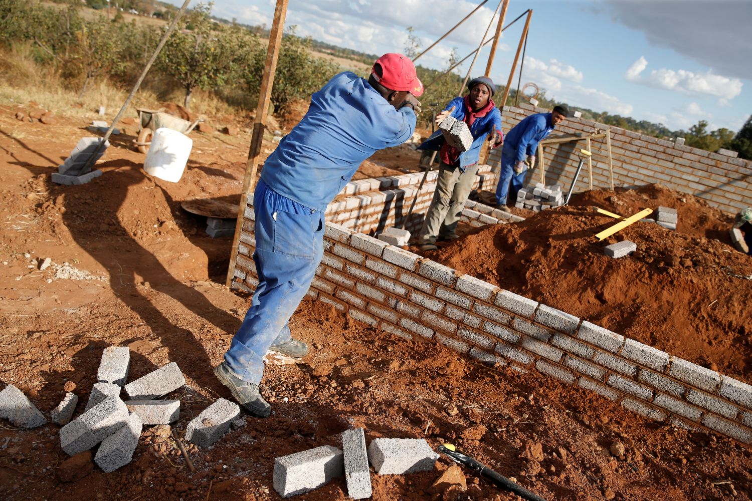 Construction workers on site