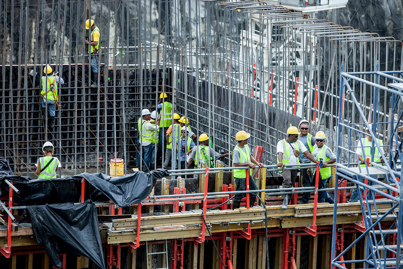 Construction works for the Panama Canal expansion project