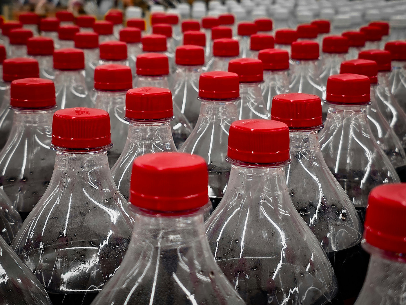 Empty soda bottles