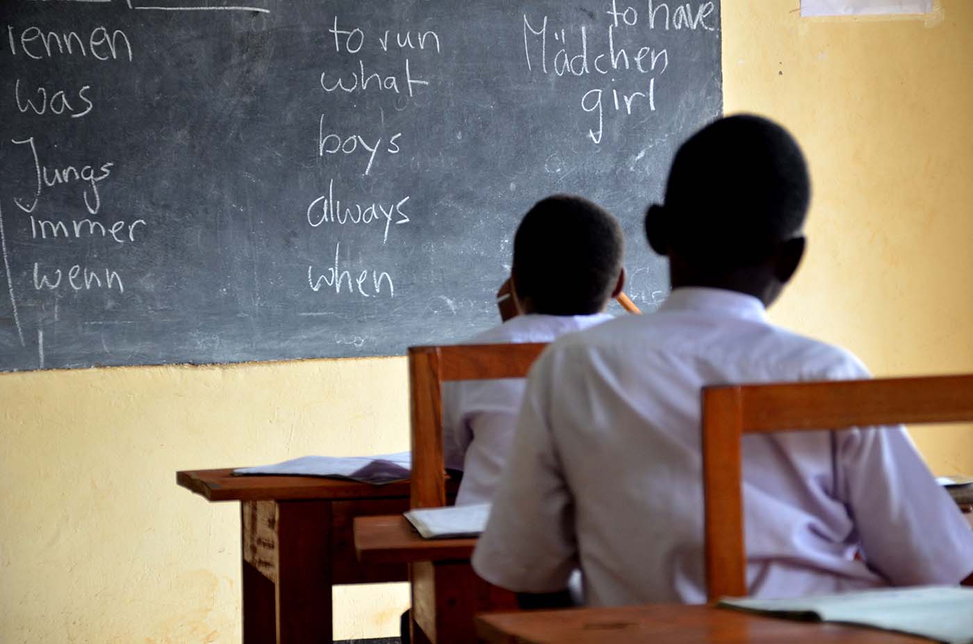 Students in a classroom in Tanzania