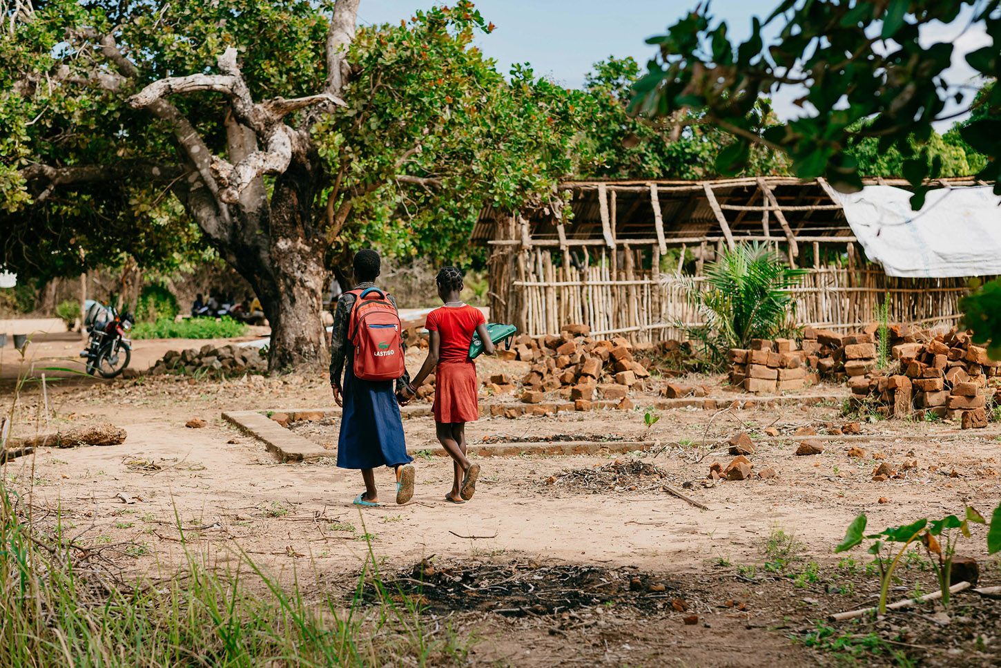 Students walking to school