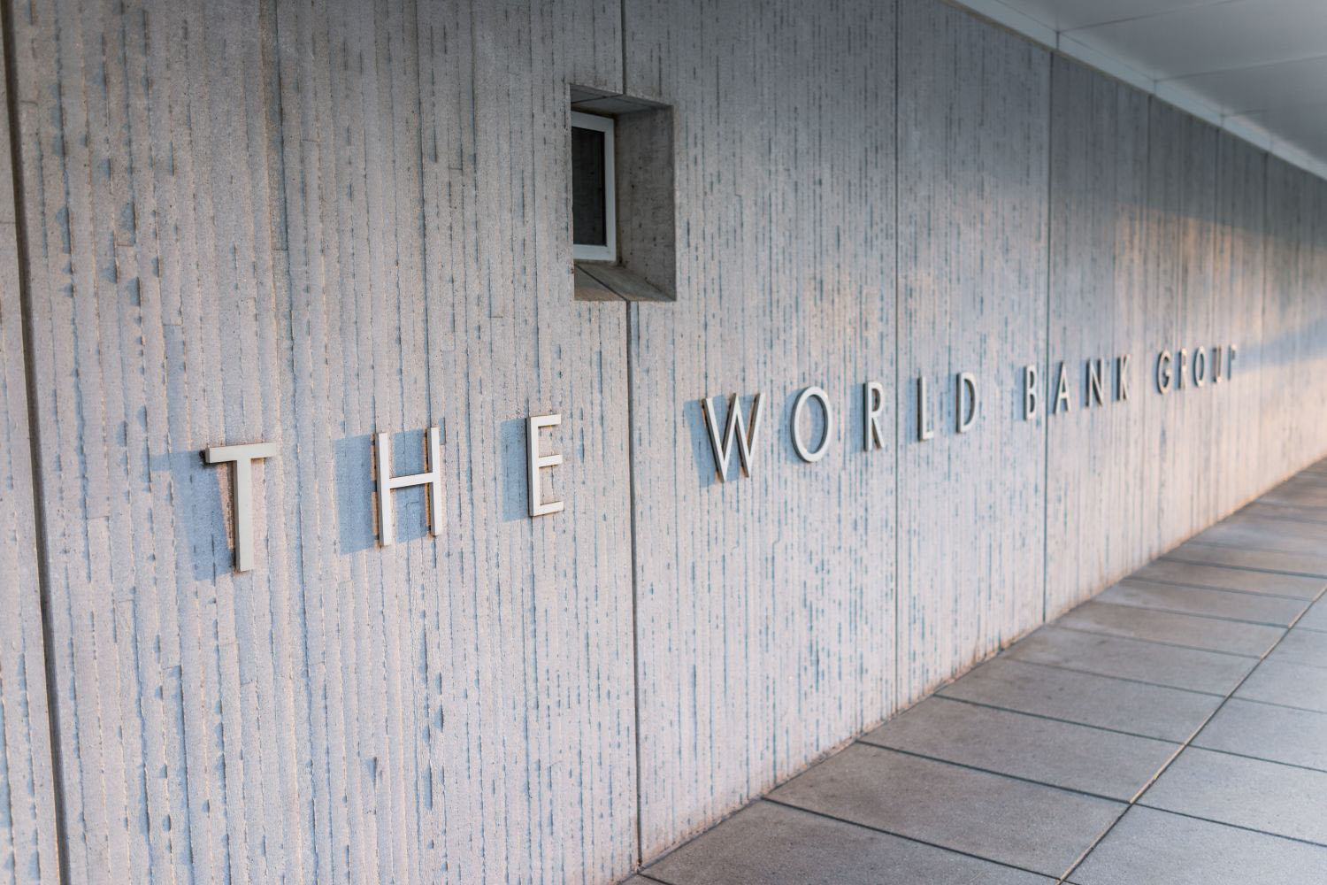 The World Bank Group logo in Washington DC, USA