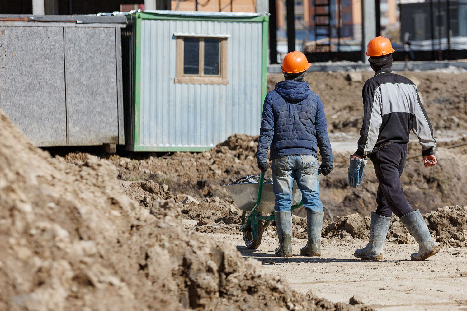 Construction workers on site