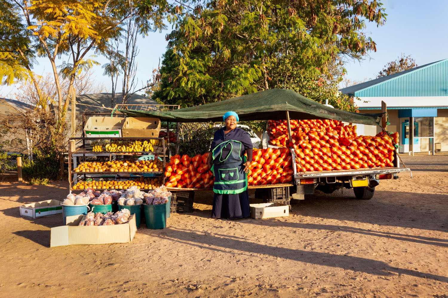 Street vendor selling fresh produce