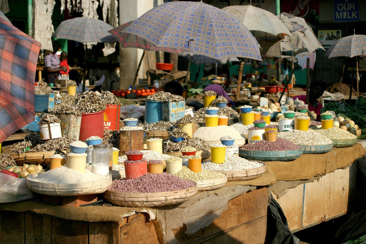 Image of an African food market