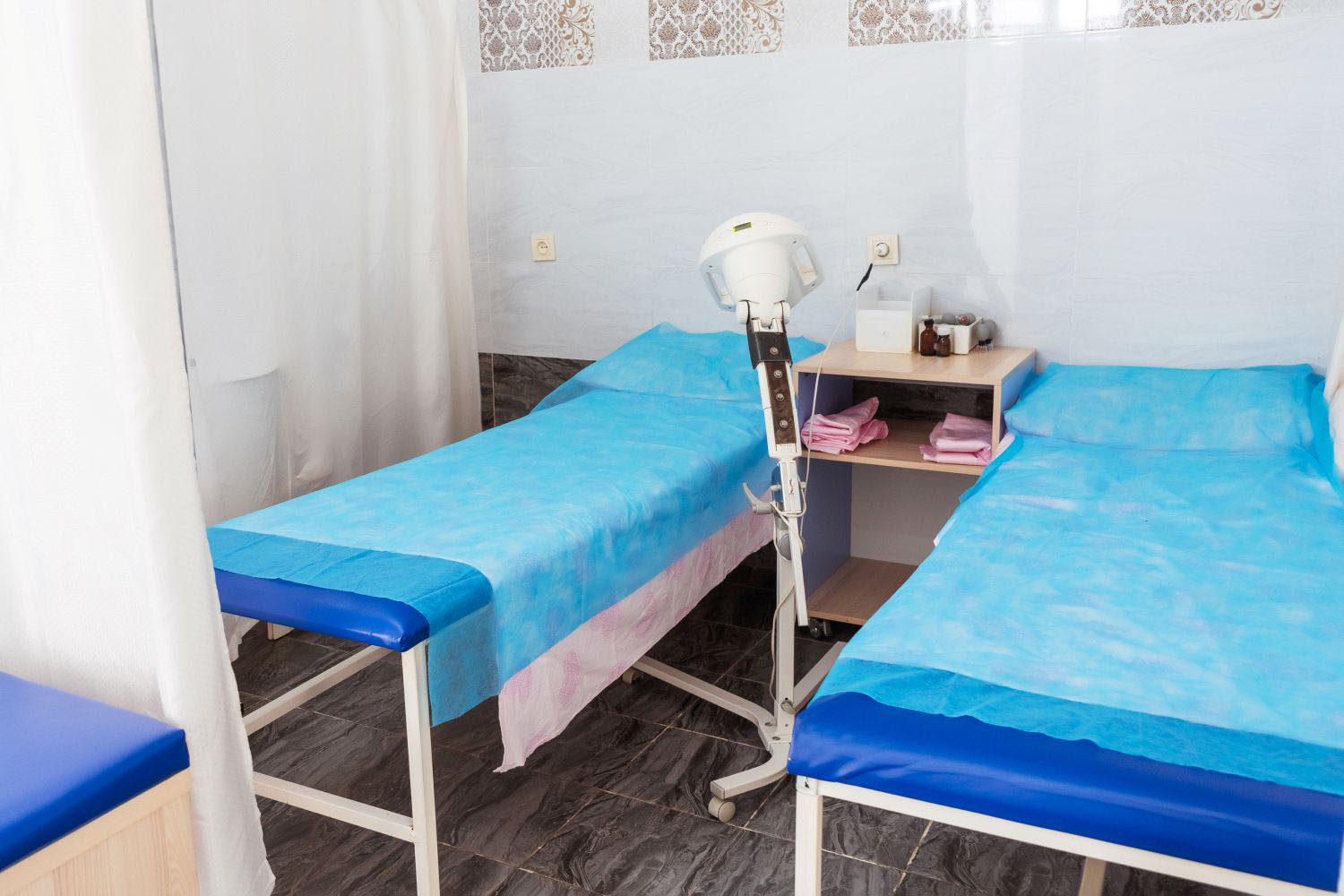 Hospital beds inside a ward