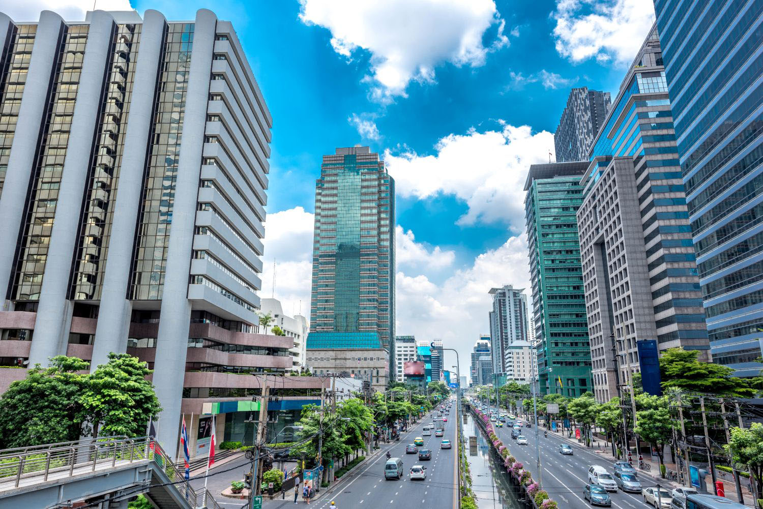 Financial district office buildings in Bangkok,Bangkok Down Town Thailand.