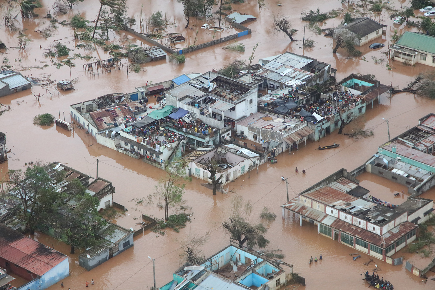Flooding aftermath of Cyclone Idai, Mozambique.