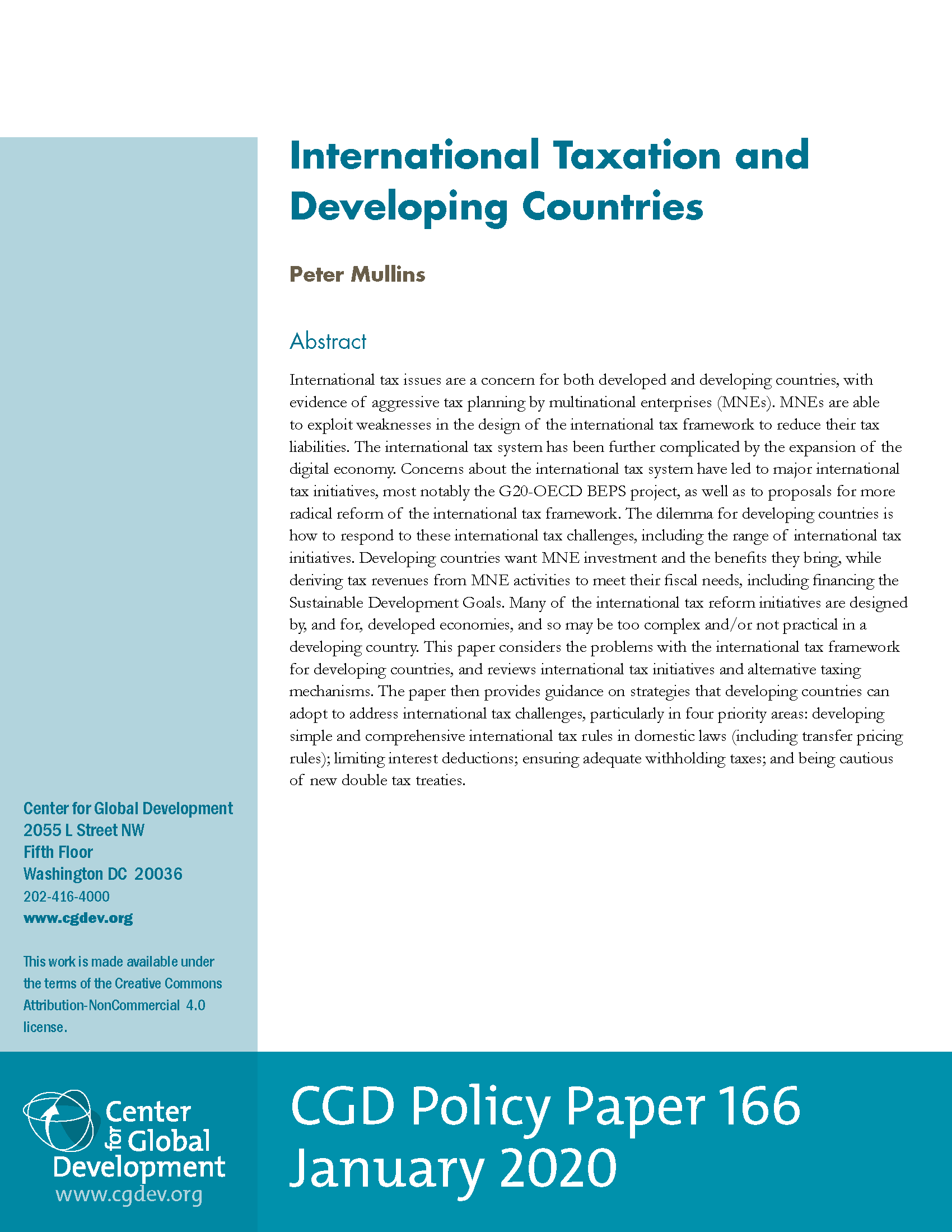 the role of taxation on a developing country