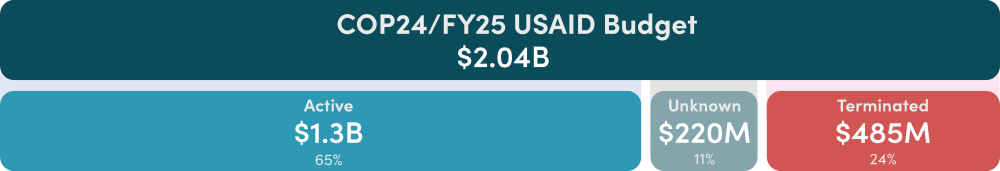 Thirty-five percent of PEPFAR awards are active, but they account for 65 percent of FY25 planned funding