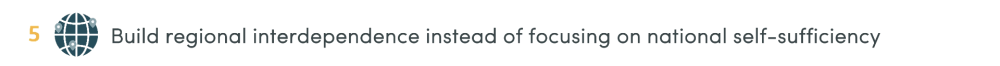 Header says: Build regional interdependence instead of focusing on national self-sufficiency