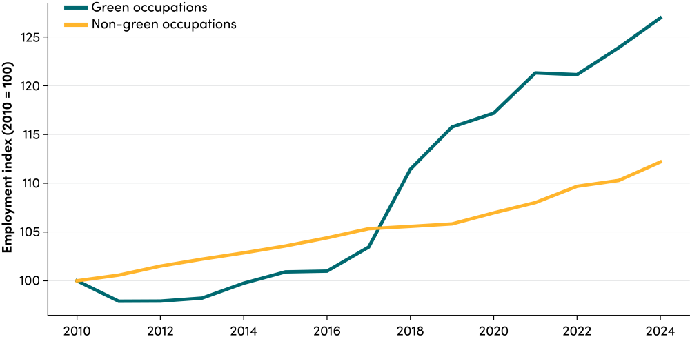 Do We Have Enough Workers, Demographic and educational composition of the green workforce, 2010–2024