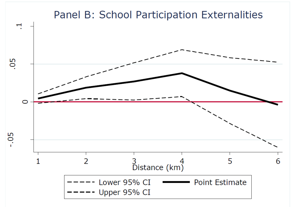 Panel B: School Participation Externalities deworming