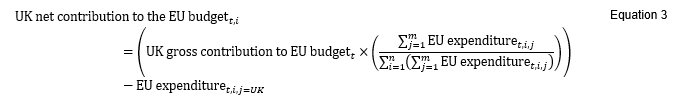 An equation of UK net contribution to EU budget
