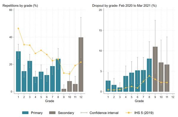 Repetition and dropout rates across grade