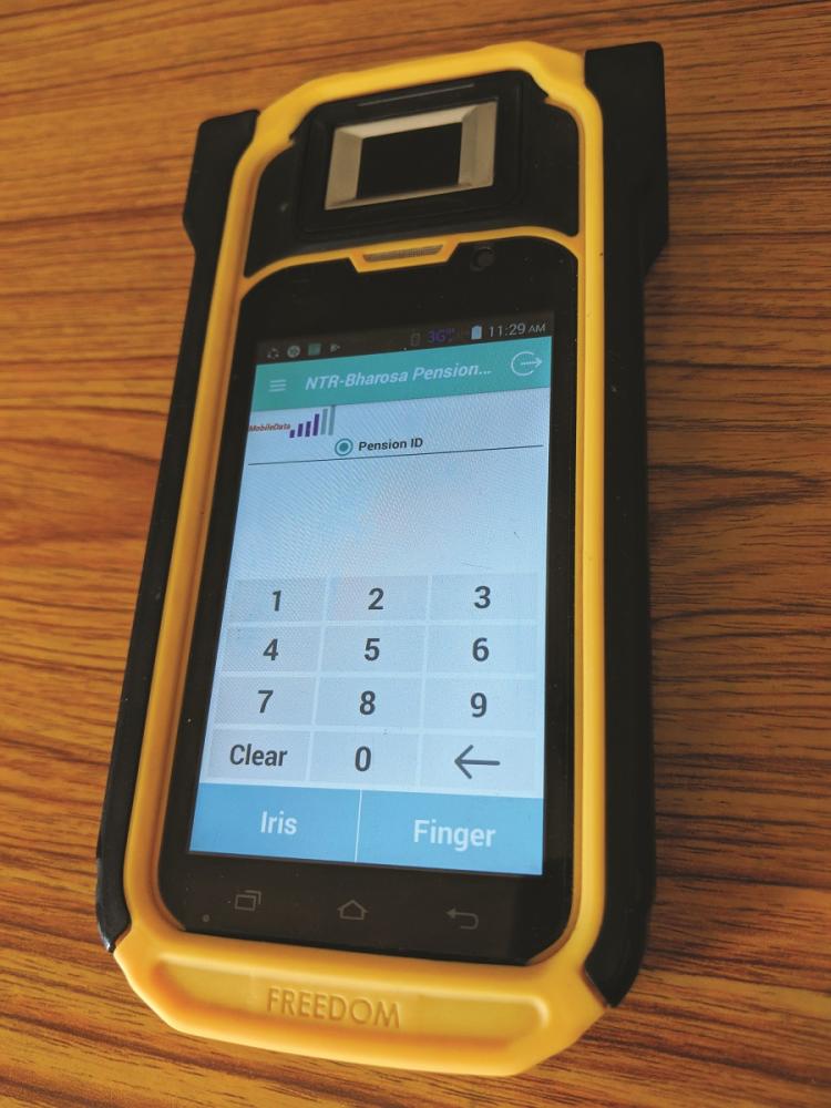 A finger print scanner used for Aadhaar.