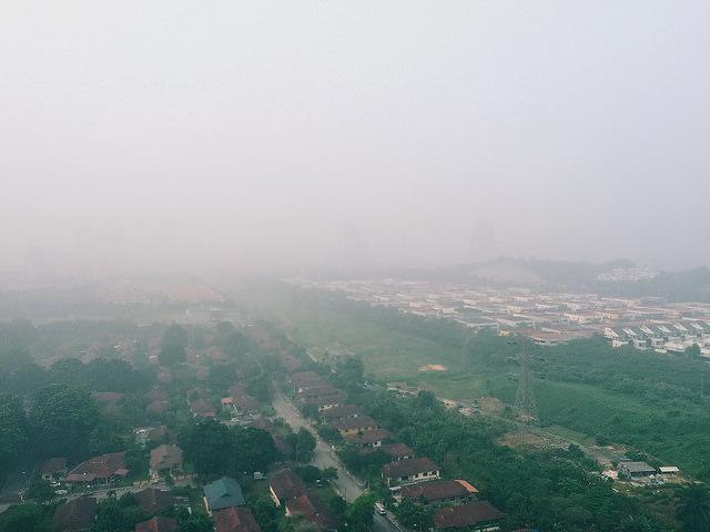 Smoke in Malaysia from Indonesian forests fires