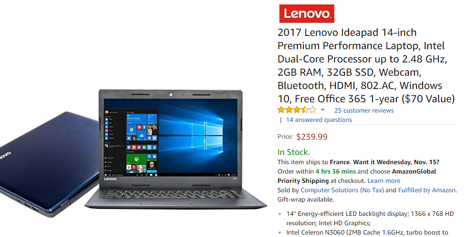 An ad for a cheap laptop. Used to illustrate the point that savings do not necessarily equal value.