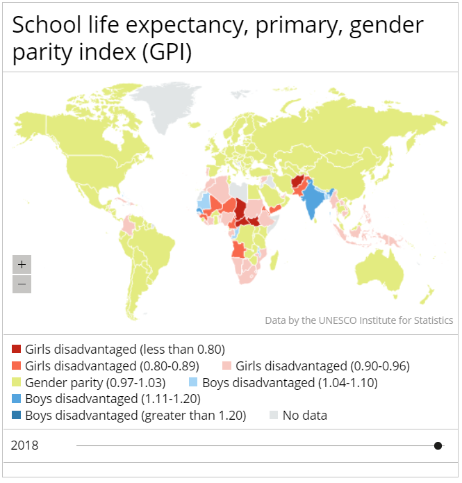 A girl looks at a map with her mother