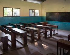 An image of a classroom in Africa. 