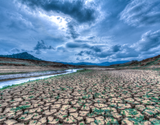 An image showing a landscape experiencing drought as a result of climate change..